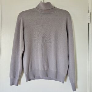 Erdos Womens Sweater S VTG 100% Cashmere Turtleneck Purple Minimalist Old Money